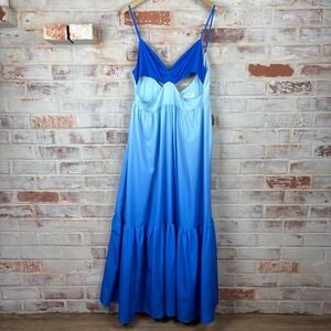 Commense XL Blue Ombre Cut Out Maxi Dress Coastal Siren Summer